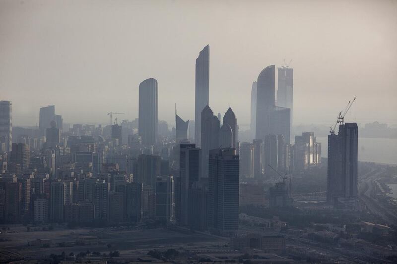 Aerial view of the construction on the Abu Dhabi skyline. Silvia Razgova / The National



