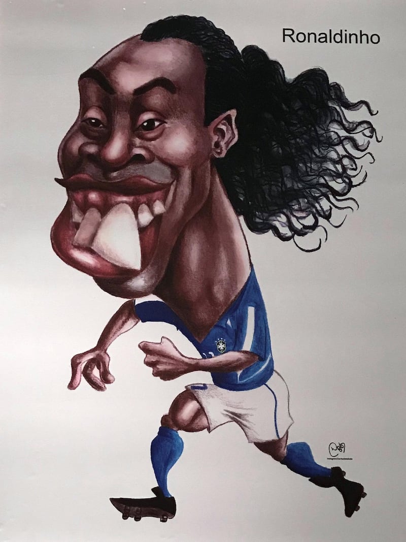 <p>Ronaldinho&nbsp;cartoon. Gary Meenaghan&nbsp;for The National</p>
