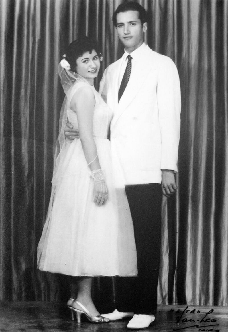 Layla and Abdel Hady El Gazzar on their wedding day in 1954. Tayseer El Gazzar