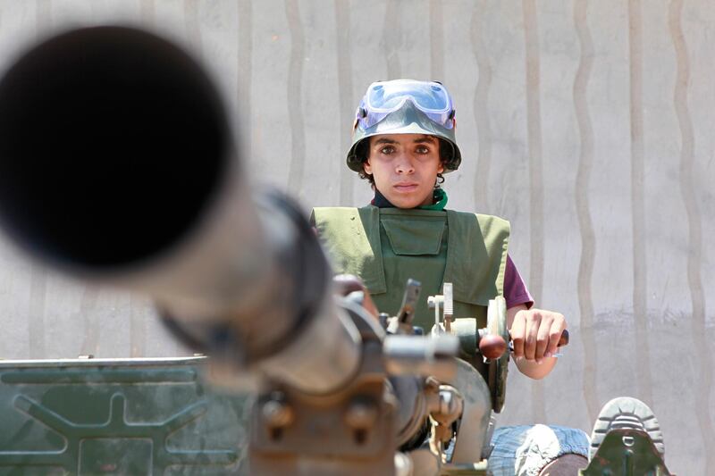 Abdulla Shawesh mans the front line near Zliten. Tracey Shelton for The National