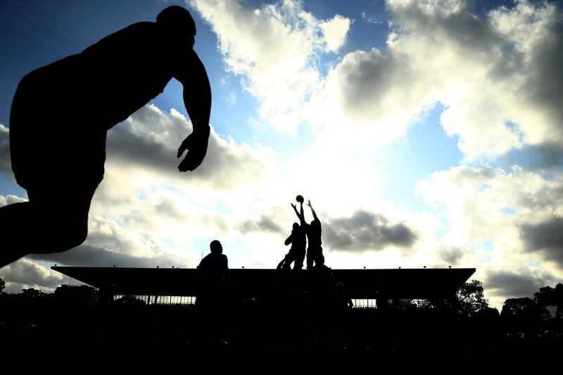 Players jump at the line out during the round four NRC match between the Sydney Rays and the Fijian Drua at Concord Oval in Sydney, Australia. Matt King/Getty Images