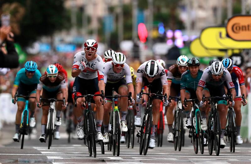 UAE Team Emirates rider Alexander Kristoff of Norway wins the stage. Reuters
