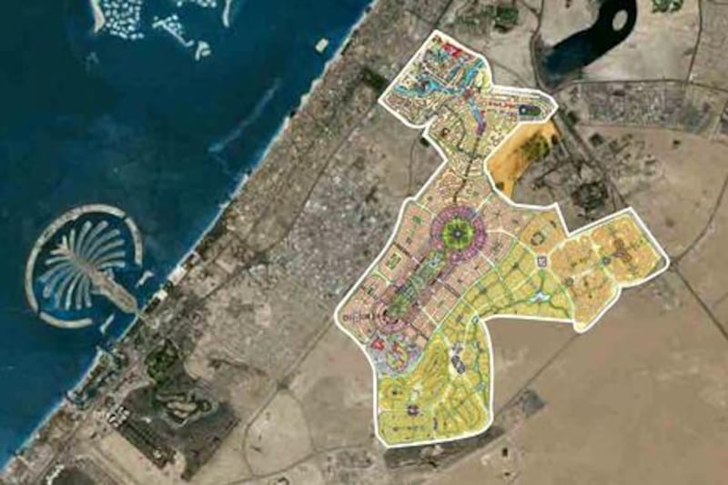 Computer generated image of the future Mohamed bin Rashid City in Dubai. WAM