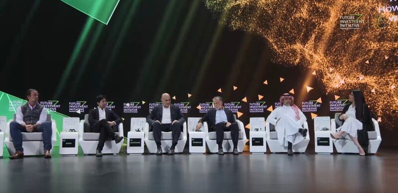 Panel included speakers Hani Enaya, Head of Private Investments, at Sanabil,  Fadi Ghandour, Executive Chairman at Wamda Group, Ronaldo Mouchawar, VP Mena, at Amazon, Akash Shash, Chief Growth Officer, at BNY Mellon and Jack Selby, Managing Director, Thiel Capital.