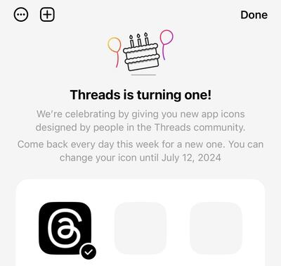 Meta commemorated the one year anniversary since the launch of its Threads platform, widely seen by many as a rival to X (formerly Twitter) Photo: Threads