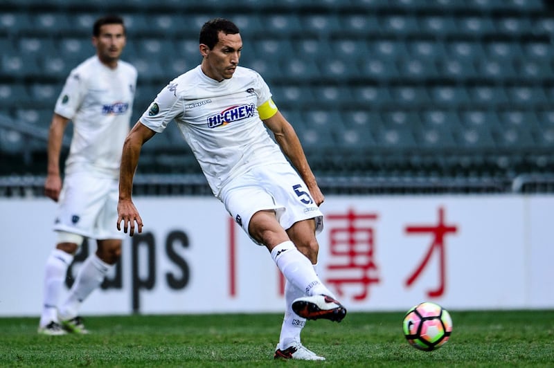 HONG KONG, HONG KONG - JANUARY 28: Auckland City Defender Angel Berlanga (c) in action during the 2017 Lunar New Year Cup match between Auckland City FC (NZL) vs FC Seoul (KOR) on January 28, 2017 in Hong Kong, Hong Kong. (Photo by Power Sport Images/Getty Images)