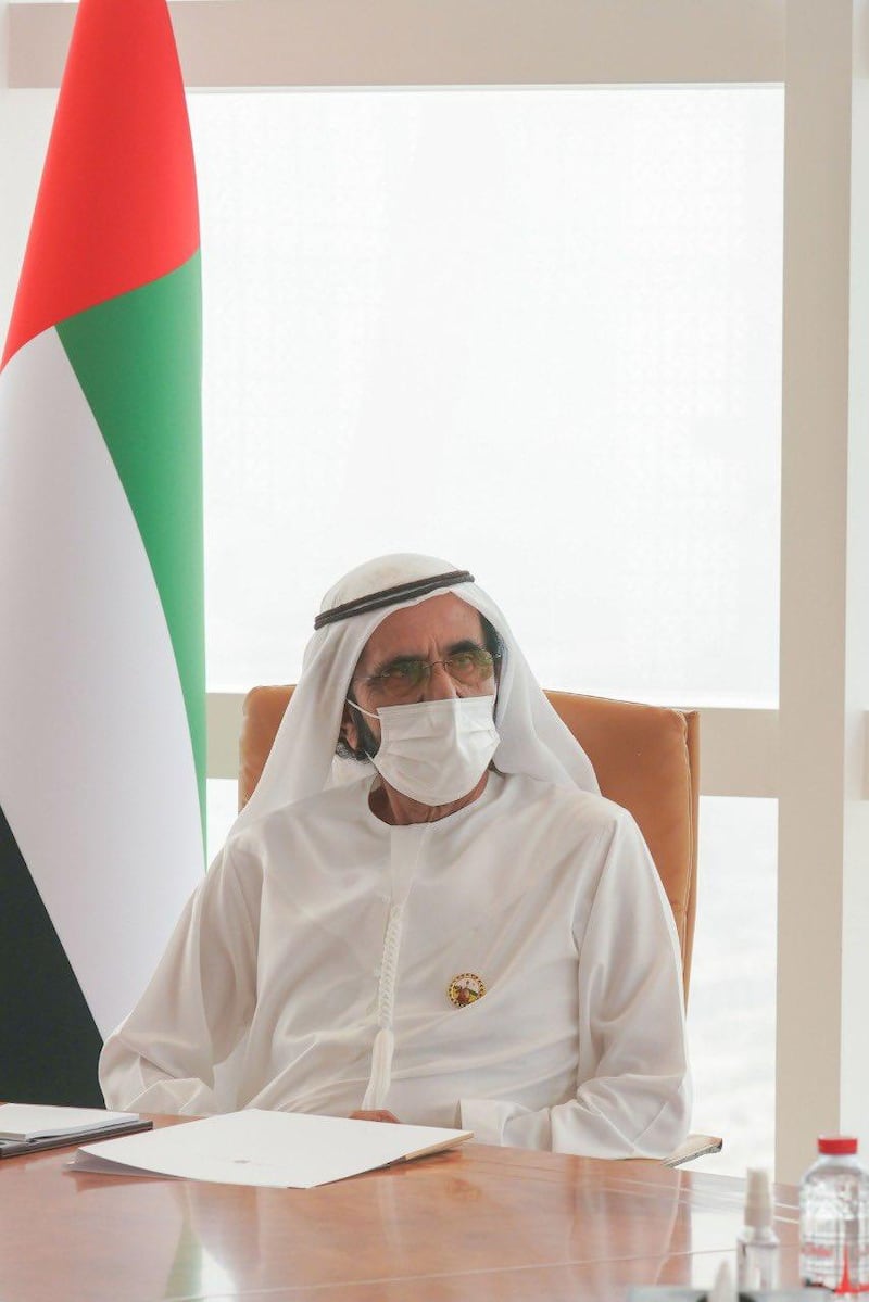 Sheikh Mohammed bin Rashid, Vice President and Ruler of Dubai, chairs a meeting to establish a work strategy for the Ministry of Industry and Advanced Technology. The new ministry was formed during a UAE Cabinet reshuffle in early July. Wam