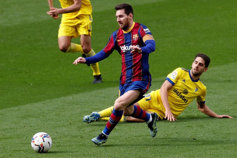 Barcelona's Lionel Messi on the attack. EPA