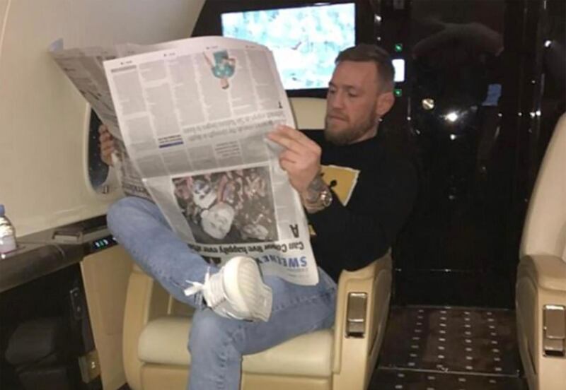 Conor McGregor travelling in luxury.  Instagram / @thenotoriusmma