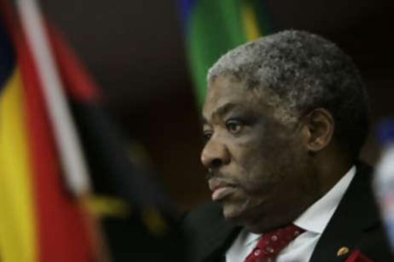 This picture taken on April 12, 2008 shows the Zambian president Levy Mawanawasa attending the opening session of the Southern African Development Community (SADC) meeting on Zimbabwe in Lusaka.