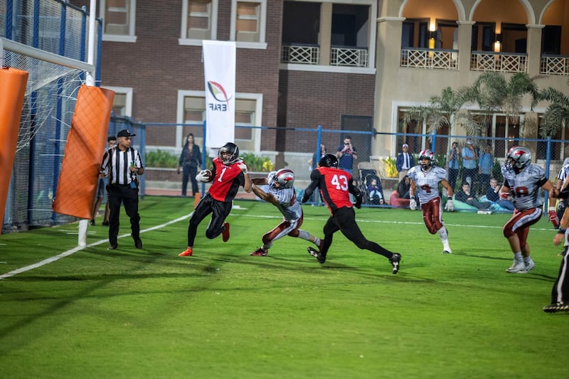 American football match in Egypt between the the Egyptian Federation of American Football and the Emirates American Football League of the UAE. All photos by Ahmed Hendawy for The National 