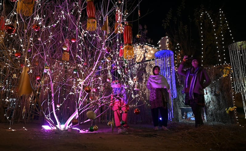 Christmas Eve on a street in Islamabad. AFP