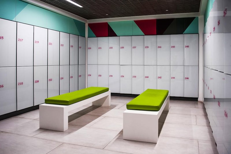 Automatic lockers in the changing rooms of Engine Health + Fitness in Dubai. Courtesy: Engine Health + Fitness