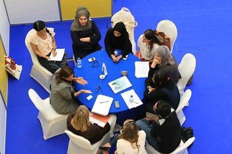 The career speed networking event last week at Paris-Sorbonne University Abu Dhabi showcased 40 professions. Ravindranath K / The National