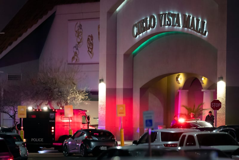 Law enforcement agents respond to reports of a shooting at a shopping mall in El Paso, Texas, on Wednesday. AP