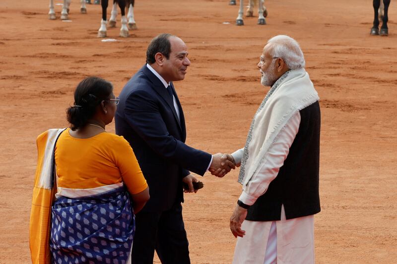 Mr El Sisi is on his third visit to India since he became Egypt's leader in 2014. Reuters