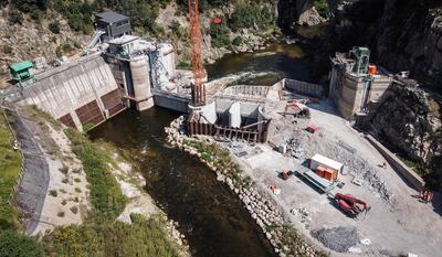 A hydroelectric dam in Poutes, France, one of the sites producing renewable energy in Europe. AFP 
