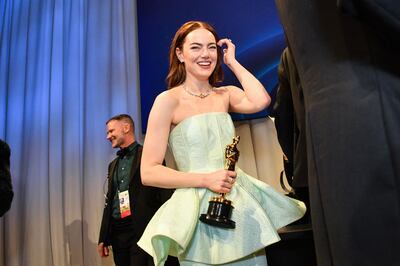 Emma Stone won her second Best Actress award after 2017's La La Land win. AFP