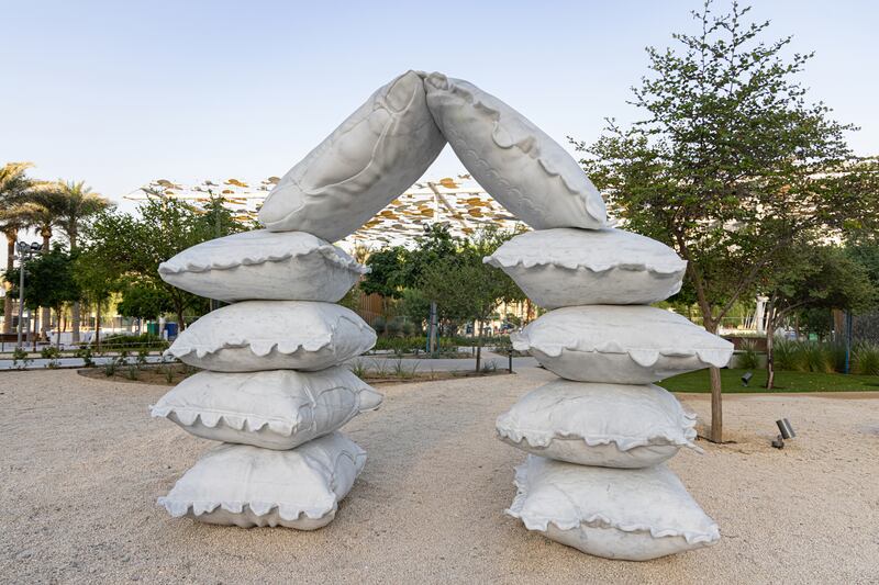 'Pillow Fort' by Afra Al Dhaheri is part of the public artworks on display at Expo 2020 Dubai. All Photos: Walaa Alshaer / Expo 2020 Dubai; Afra Al Dhaheri