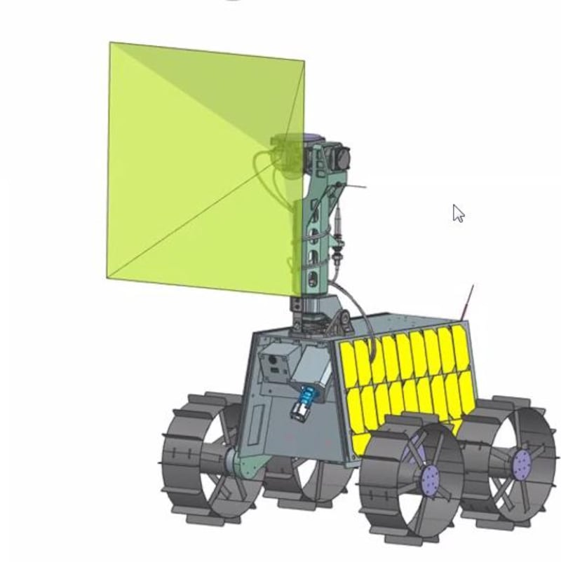 One of the rover's two high-resolution optical imagers that will take photos of the Moon. Courtesy: MBRSC