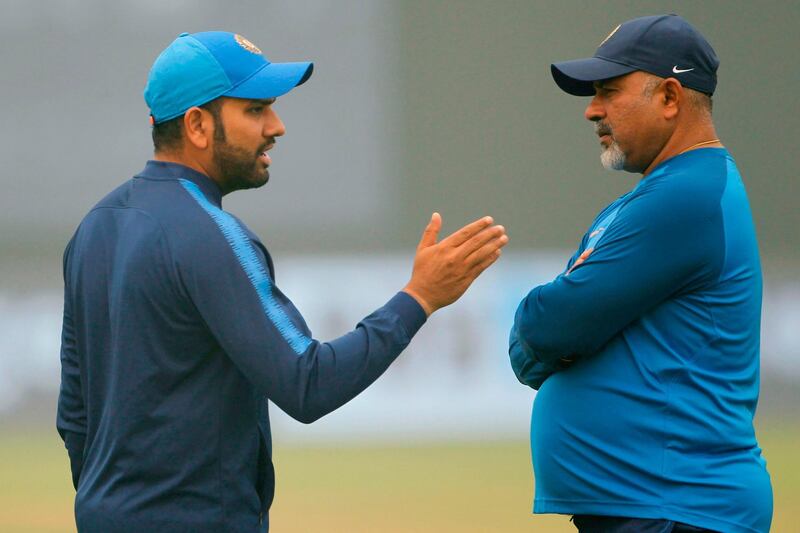 Rohit Sharma, left, will be leading the Indian tam in the absence of Virat Kohli. AFP