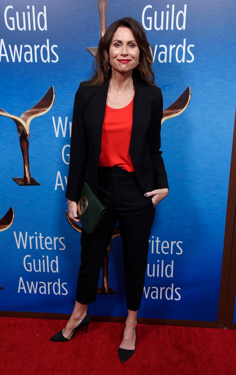 Actress Minnie Driver poses at the 2018 Writers Guild Awards at the Beverly Hilton on Sunday, Feb. 11, 2018, in Beverly Hills, Calif. (Photo by Chris Pizzello/Invision/AP)