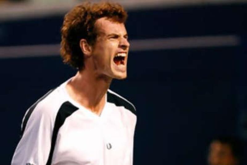 Andy Murray celebrates his straight sets win over Novak Djokovic.