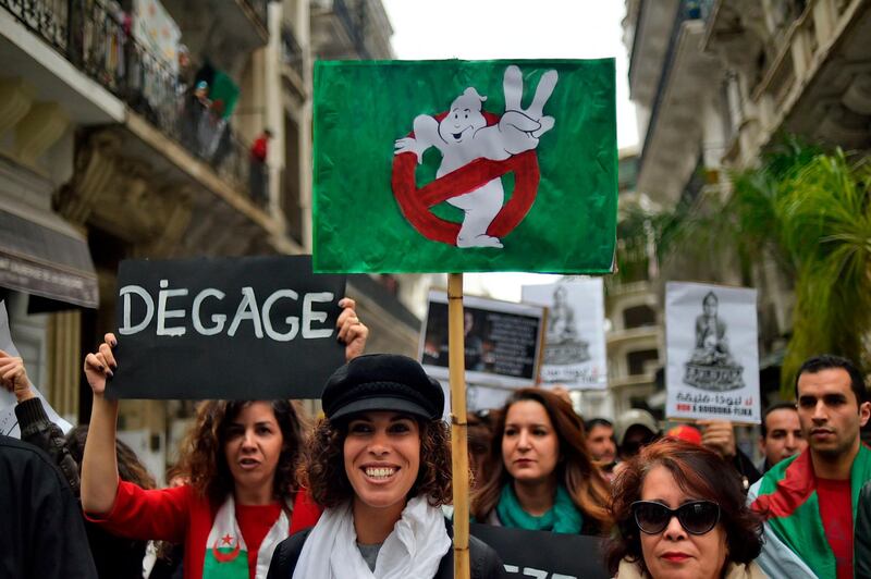 Algerian protesters demonstrated against their ailing president's bid for a fifth term in power in Algiers. AFP