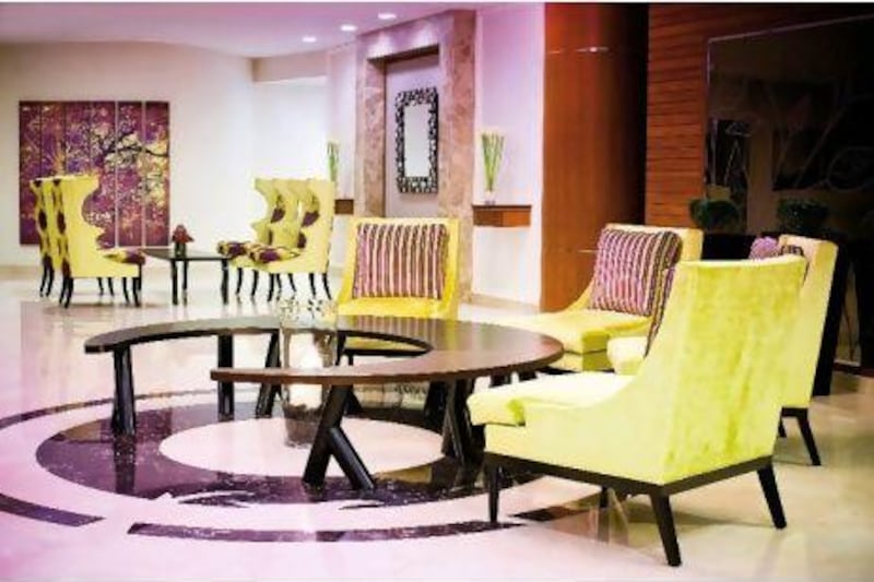 The lobby at the Movenpick Hotel Deira. Courtesy Movenpick Hotel Deira