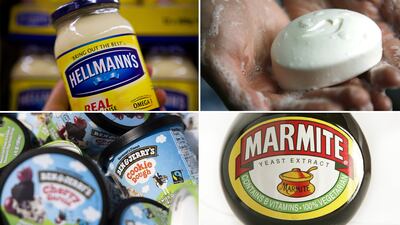 Unilever brands include Hellmann's, Dove, Marmite, and Ben & Jerrys. Getty Images/Alamy