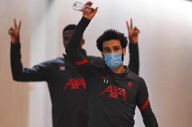 Liverpool's Mohamed Salah heads for training before the final Premier League games of the season against Crystal Palace. Getty