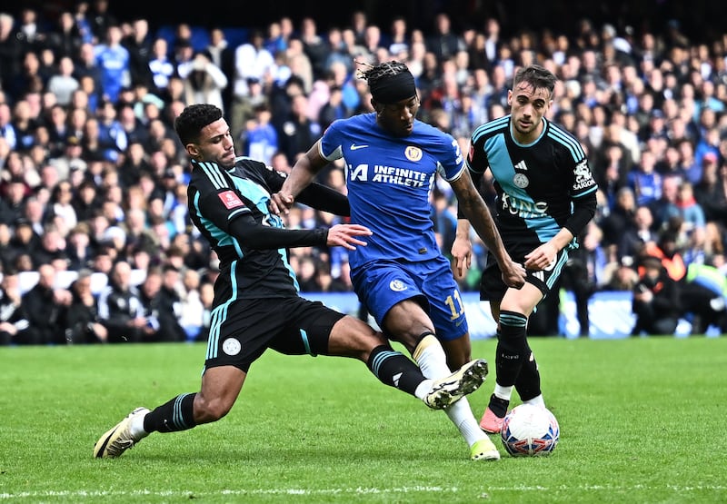 Noni Madueke scores Chelsea's fourth goal. Reuters