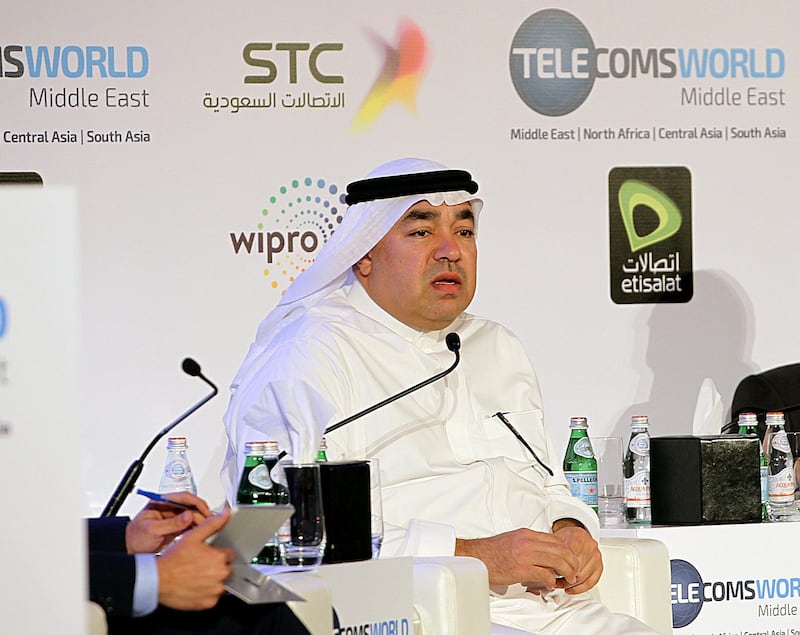 Dubai, September, 17, 2018: Dr Tarig Enaya, Senior VP, Enterprise STC, gestures during the panel discussion at the Telecoms World Middle East in Dubai. Satish Kumar for the National/ Story by  Alkesh Sharma