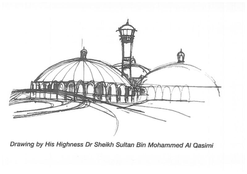 Sharjah ruler Dr Sultan bin Muhammad Al-Qasimi’s sketch of Sharjah Airport. Courtesy Mel Stewart 