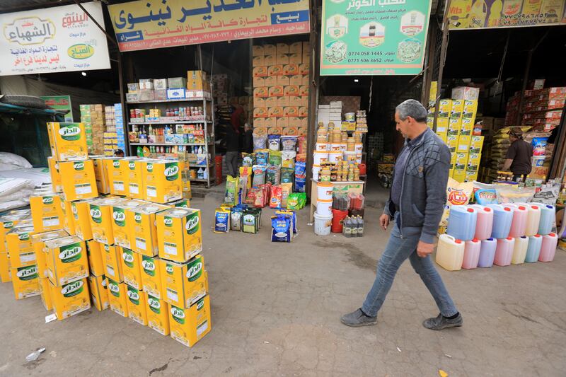 A wholesale market in Baghdad. Inflation, primarily driven by food prices in Iraq, is expected to hit 6.9 per cent this year. EPA