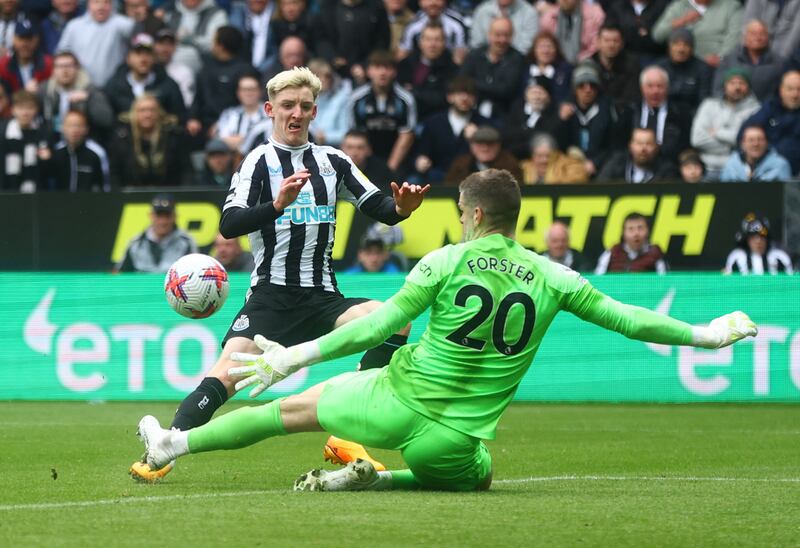 Anthony Gordon (On for Guimaraes 70’) 7: Denied first Newcastle goal when shot was blocked by Forster’s outstretched leg. Reuters