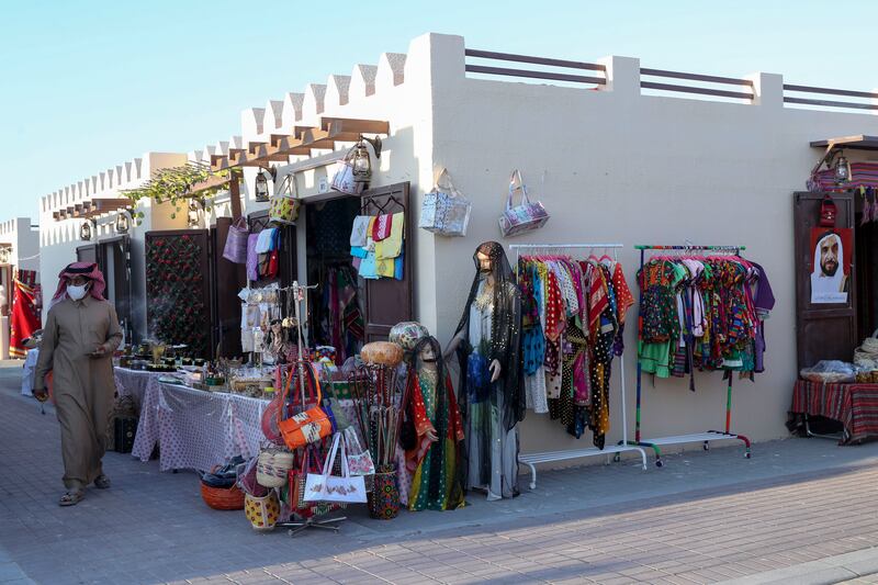 One of the stalls where people can shop for Emirati goods.