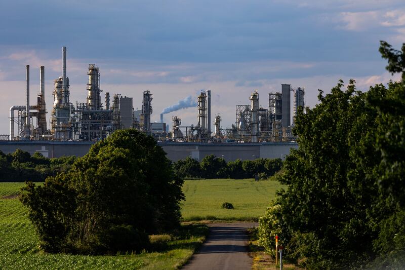 A TotalEnergies refinery in Leuna, Germany. Oil refining is one of the largest markets for hydrogen. Bloomberg