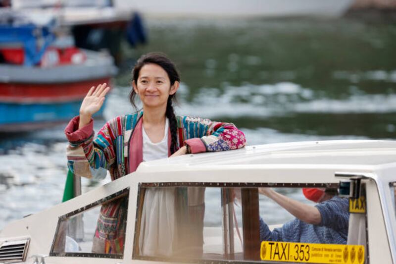 Chloe Zhao arrives at the 78th Venice International Film Festival on August 31, 2021 in Venice, Italy. Getty Images