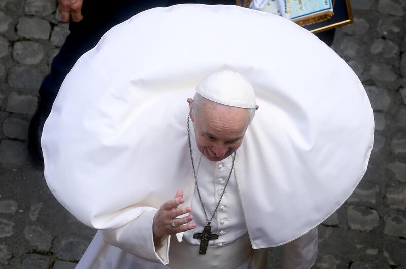 Pope Francis at the weekly general audience in San Damaso courtyard at the Vatican. Reuters