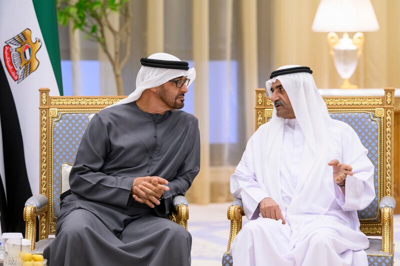 Sheikh Mohamed with Sheikh Hamad bin Mohammed Al Sharqi,  Ruler of Fujairah 