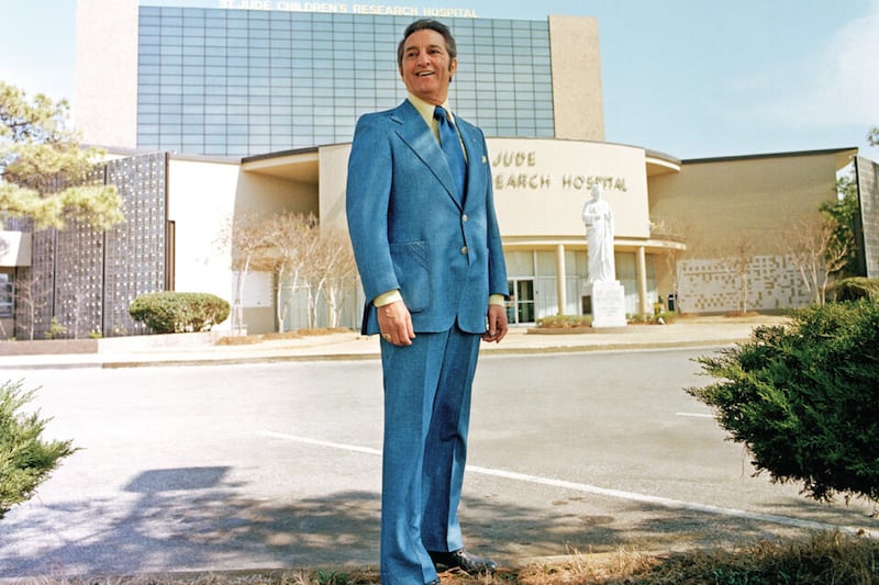 St Jude Children's Research Hospital founder Danny Thomas stands outside the world-renowned paediatric cancer facility in Memphis, Tennessee. Photo: arabamericanmuseum.org