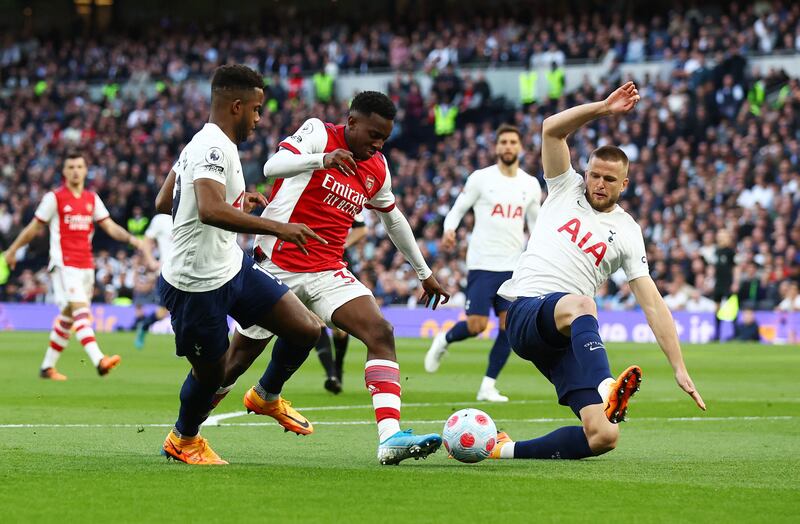 Eric Dier - 8: Well-timed sliding challenge to prevent Nketiah getting through on goal in opening two minutes. His long ball forward heading for Son resulted in Holding’s challenge and a red card for the Gunner. Reuters