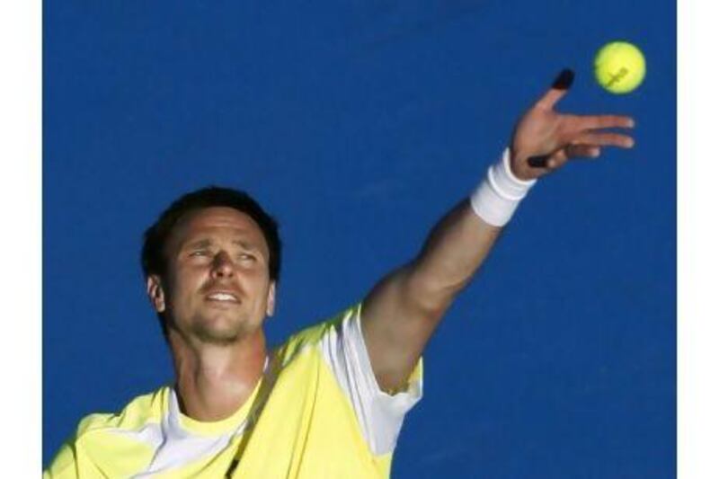 Robin Soderling was cheered on by fans during his match with Roger Federer at the Mubadala World Tennis Championship yesterday.