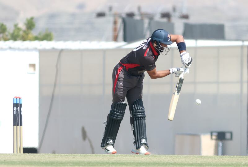 Muhamad Waseem of UAE in action against Nepal.