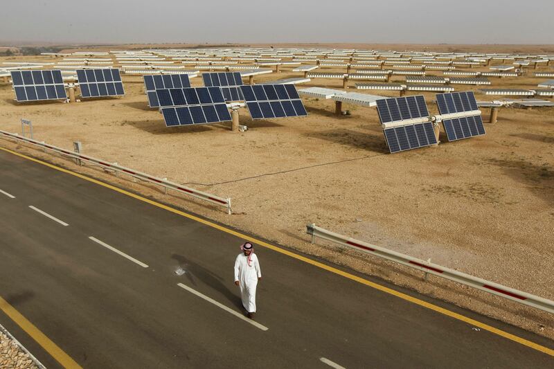 A field of solar panels at the King Abdulaziz City of Sciences and Technology in Saudi Arabia. Reuters