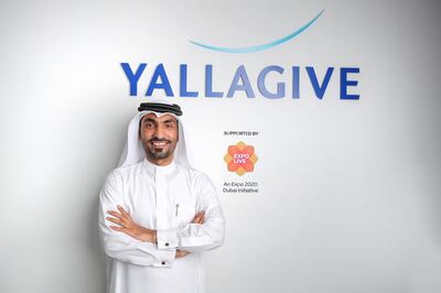 Abdulla Al Nuaimi, founder of YallaGive, said the crowdfunding platform has partnered with Emirates Red Crescent and is in discussions with other charities. Photo courtesy YallaGive