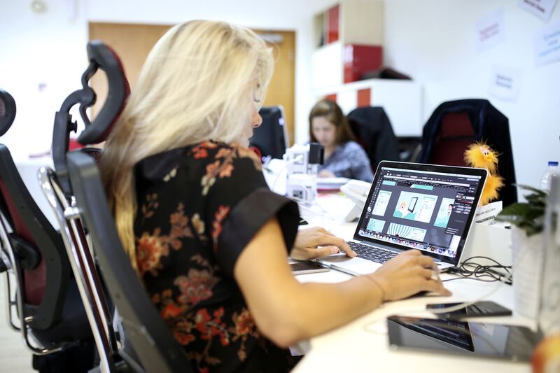 Employees working at the Mosaikx office in Dubai. Mosaikx is aiming to partner with retailers in the UAE, US, the Arabian Gulf region, Australia, UK and France to sell the product. Sarah Dea / The National