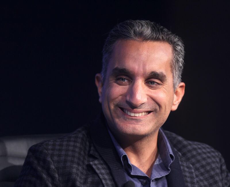 NEW YORK, NY - OCTOBER 02:  Egyptian comedian Bassem Youssef , dubbed The Jon Stewart of the Arab World, speaks at the Concordia Conference at the Grand Hyatt New York on October 2, 2015 in New York City.  (Photo by Steve Sands/WireImage/Getty Images) *** Local Caption ***  al13oc-osn-youssef.jpg