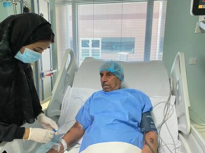 An Iraqi pilgrim who suffered a heart attack. SPA